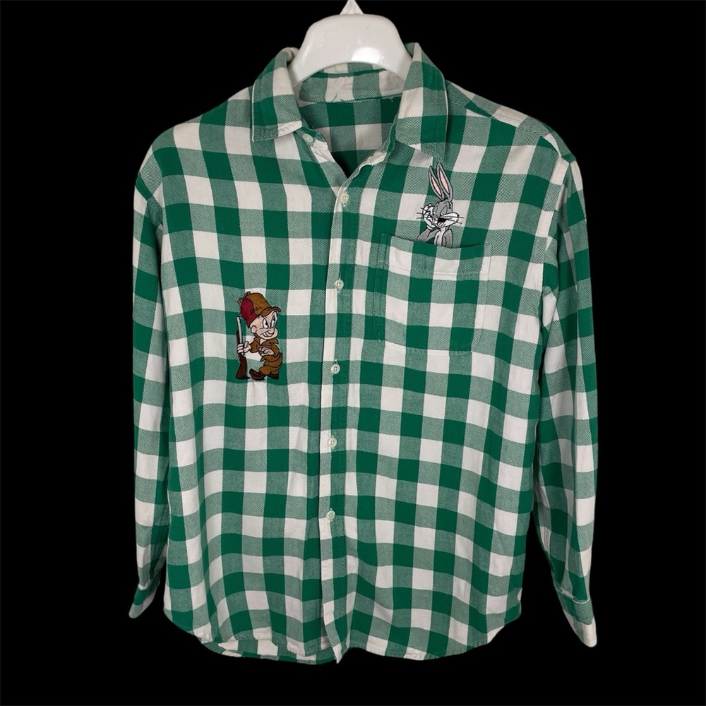 Vintage Warner Bros. Bugs Bunny and Elmer Fudd Flannel Shirt